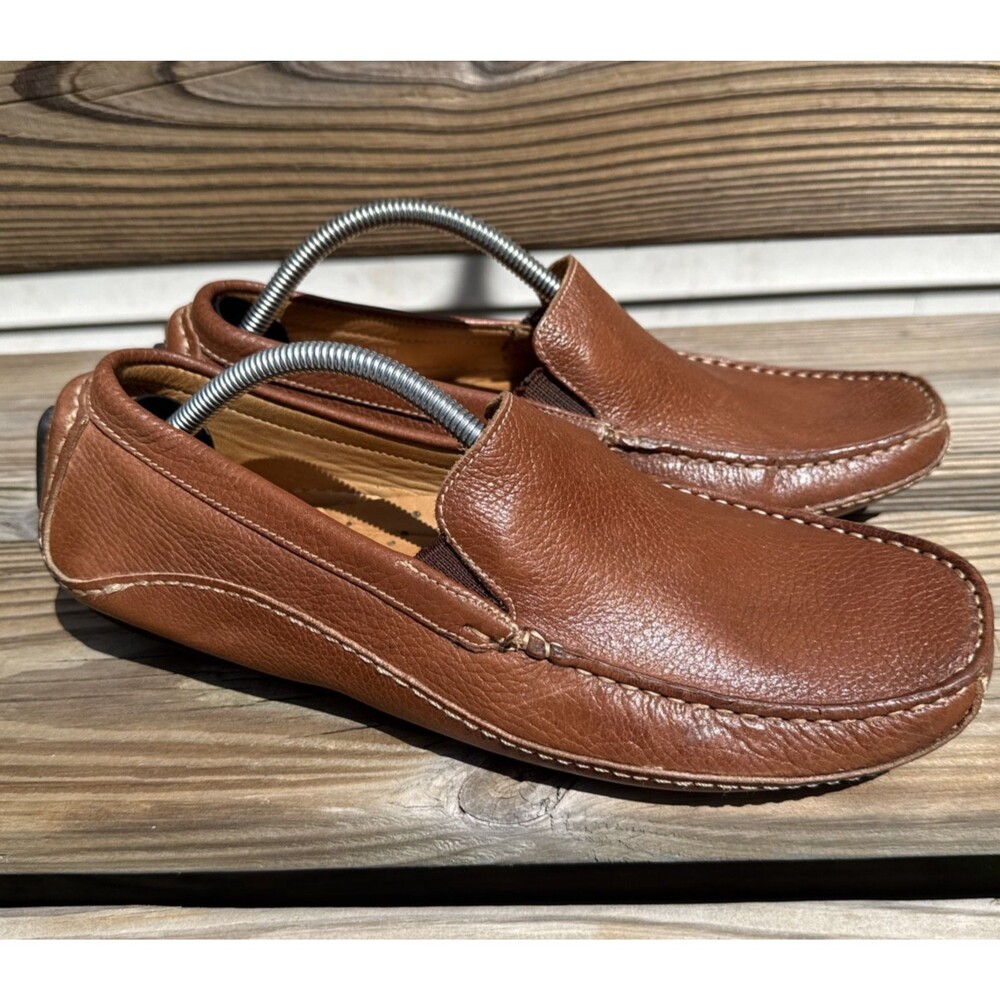 Mercanti Fiorentini Relax Men Driving Loafer Brown Leather Moccasin Shoes 9.5 - Picture 2 of 8